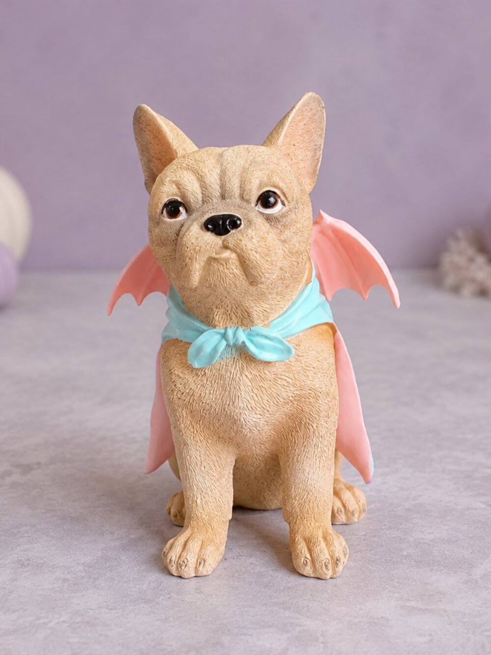 Pastel Bat Wing French Bulldog Figurine Halloween Decor NWT